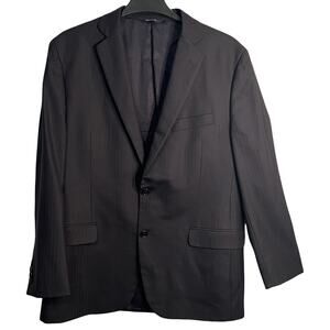 Brooks Brothers Mens Suit Jacket Size 42R Black Wool Vent Single Breasted Preppy